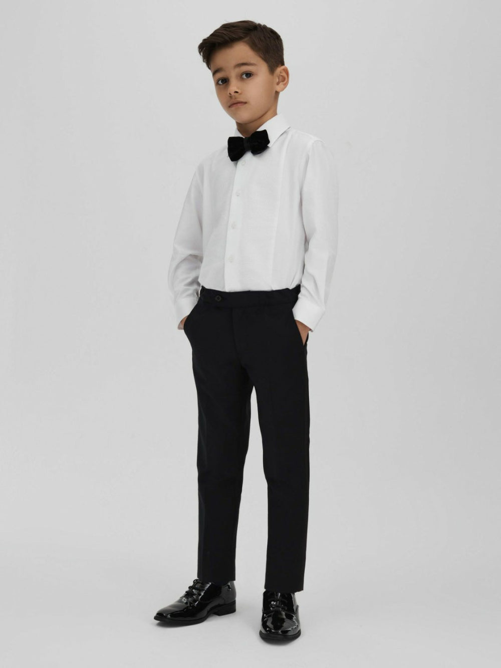 3-9 yrs Slim Fit Textured Bib Dinner Shirt White | Children & Baby