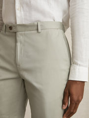Cotton Chino Shorts With Stretch Soft Sage | Men