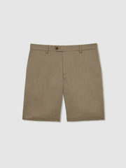Oe Hampton Cotton Chino Shorts with Stretch Taupe | Men