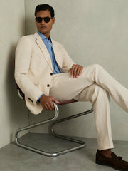 Slim-Fit Single Breasted Linen Blazer Stone | Men