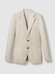 Slim-Fit Single Breasted Linen Blazer Stone | Men