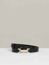Leather Square Hinge Belt Black | Women