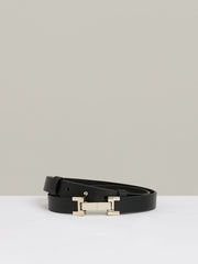 Leather Square Hinge Belt Black | Women