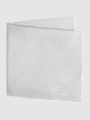 Plain Silk Pocket Square Silver | Men