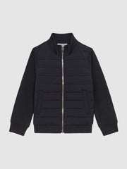 3-9 yrs Funnel Neck Quilted Hybrid Jacket Navy | Children & Baby