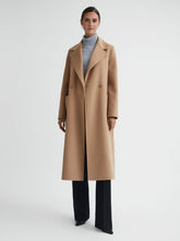 Long Wool Blend Blindseam Coat Camel | Women