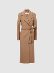 Long Wool Blend Blindseam Coat Camel | Women