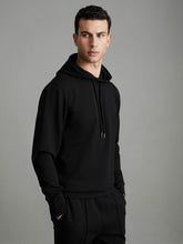 Interlock Jersey Drawstring Hoodie Black | Men