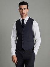 Modern Fit Wool Blend Waistcoat Navy | Men