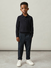 3-9 yrs Merino Wool Polo Shirt Navy | Children & Baby
