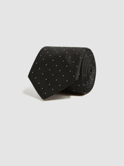 Polka Dot Silk Tie Black | Men