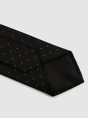 Polka Dot Silk Tie Black | Men
