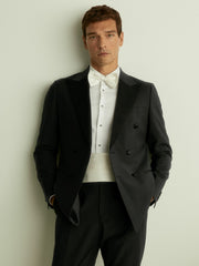 Double Breasted Tuxedo Slim Fit Jacket Black | Men
