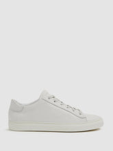 Harrys of London Grained Leather Trainers White | Men