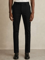 Slim Fit Cotton Blend Chinos Black | Men