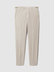 Slim Fit Side Adjuster Trousers Stone | Men