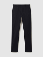 Slim Fit Washed Cotton Blend Chinos Navy | Men