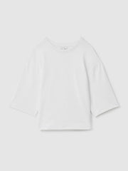 Oversized Cotton Crew Neck T-Shirt White | Women