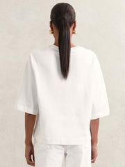 Oversized Cotton Crew Neck T-Shirt White | Women
