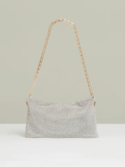 Embellished Chainmail Shoulder Bag Silver | Women