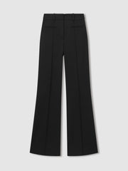 Petite High Rise Flared Trousers Black | Women