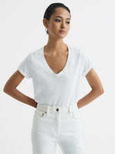 Cotton-Jersey V-Neck T-Shirt White | Women