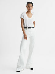 Cotton-Jersey V-Neck T-Shirt White | Women