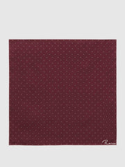 Polka Dot Silk Pocket Square Burgundy | Men