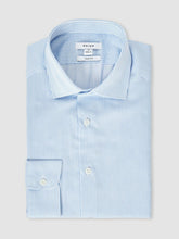 Slim Fit Cotton-Satin Cutaway-Collar Shirt Blue Stripe | Men