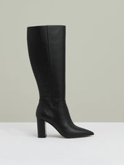 Block Heel Knee High Boots Black | Women