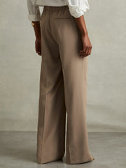 Half-Elasticated Wide Leg Trousers Mink Neutral | Women