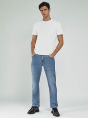 Straight-Leg Jeans Mid Blue Wash | Men