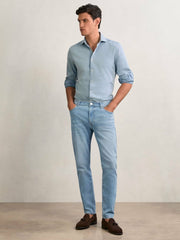 Cotton-Stretch Slim-Fit Jeans Light Blue Wash | Men