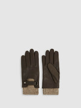 Leather Ribbed-Cuff Gloves Dark Brown | Men