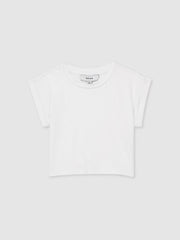4-9 yrs Cotton-Jersey Cropped T-Shirt White | Children & Baby