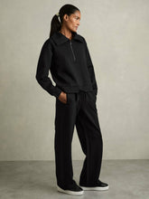 Interlock Half-Zip Drawstring-Hem Sweatshirt Black | Women