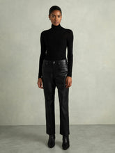Leather Slim-Leg Trousers Black | Women