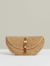 Raffia Half-Moon Clutch Bag Natural | Women