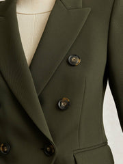 Twill Double-Breasted Blazer Green | Women