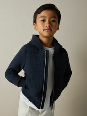 3-9 yrs Interlock Hybrid Hooded Puffer Jacket Navy | Children & Baby