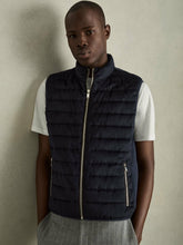 Brushed Jersey Quilted Gilet Navy | Men