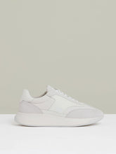 Leather Suede Running Trainers White | Men