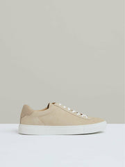 Nubuck Leather Low-Top Trainers Ecru | Men