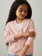 9-13 yrs Wool-Blend Tipped Cardigan Pink | Children & Baby