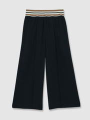 9-13 yrs Stripe-Waistband Wide-Leg Trousers Navy | Children & Baby