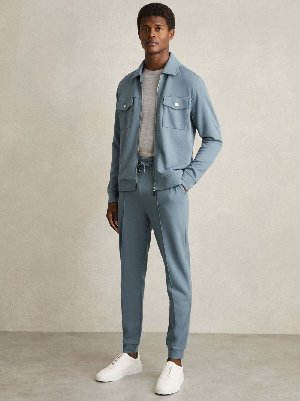 Drawstring Jersey Joggers Airforce Blue | Men