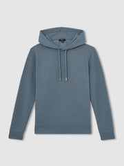 Interlock Jersey Drawstring Hoodie Airforce Blue | Men