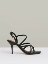 Leather Strappy Stiletto Sandals Black | Women