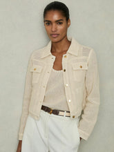 Cotton-Blend Textured Trucker Jacket Neutral | Women