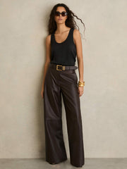 Silk-Front Cami Top Black | Women